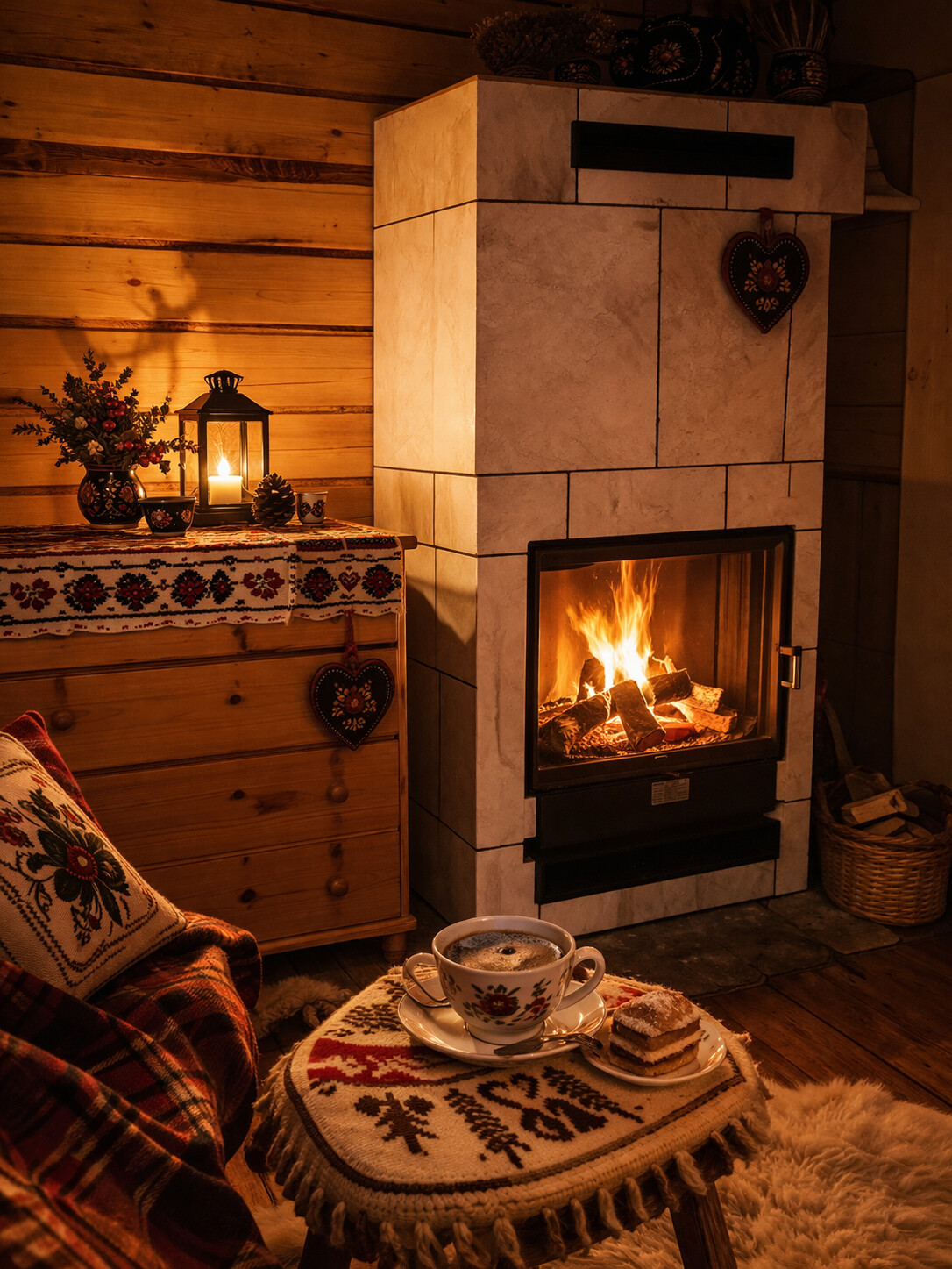 Przytulny kominek