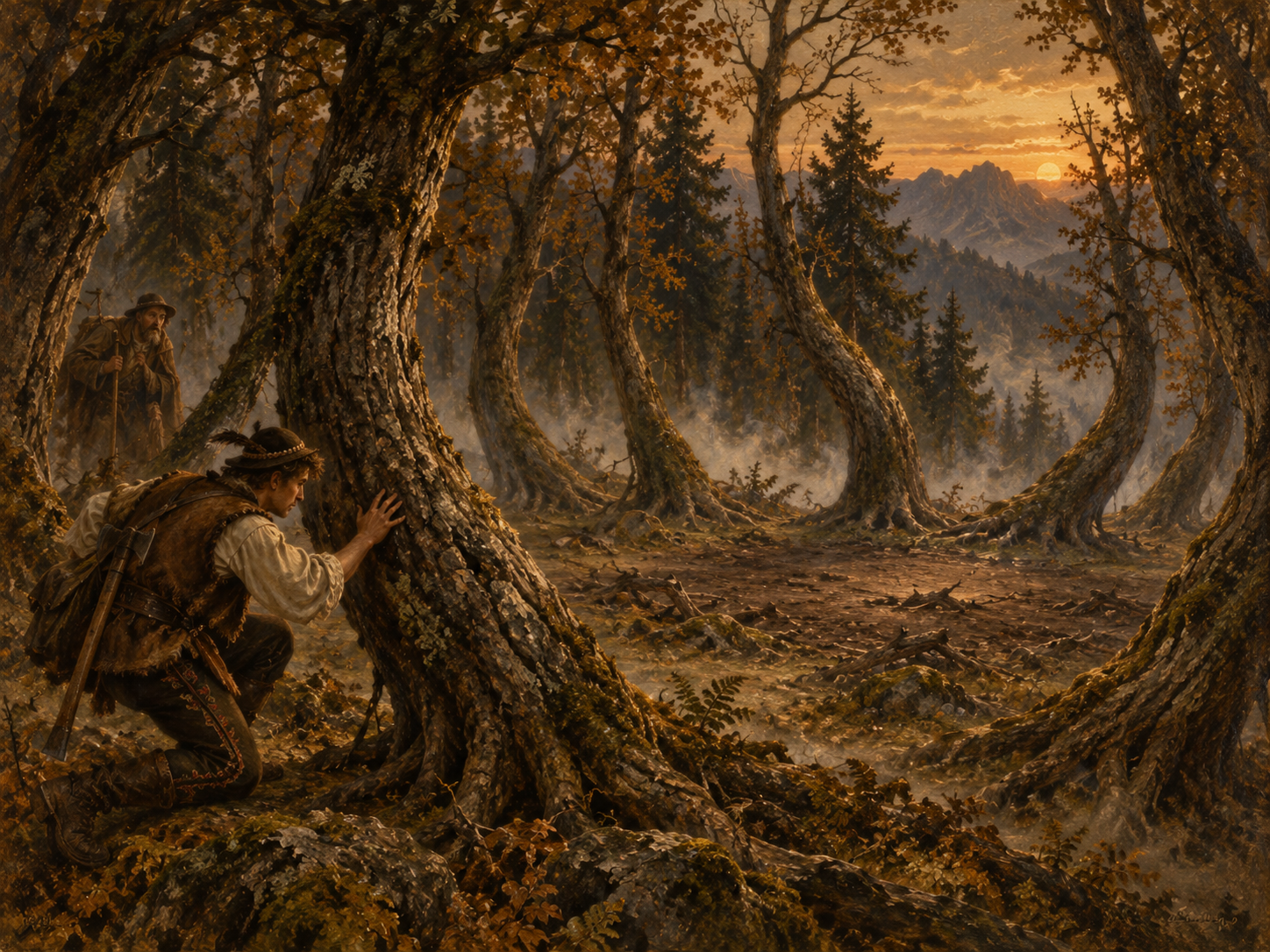 Ilustracja do legendy XI: Przeklęty lasek. Podhale · śledztwo w lesie, który rośnie wbrew naturze